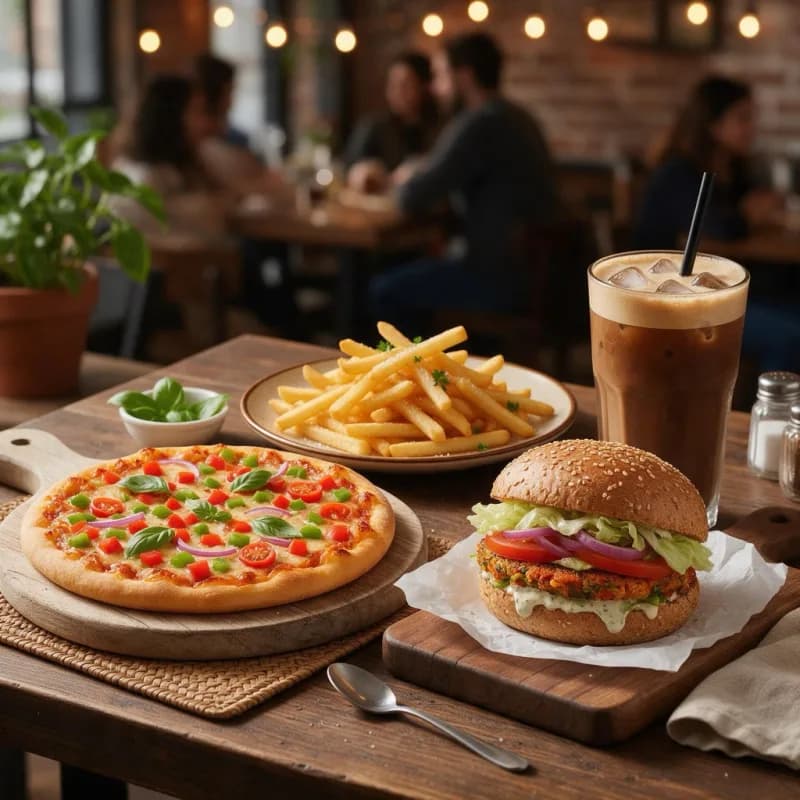 Any one Pizza + Veg Burger + French Fries + Cold Coffee